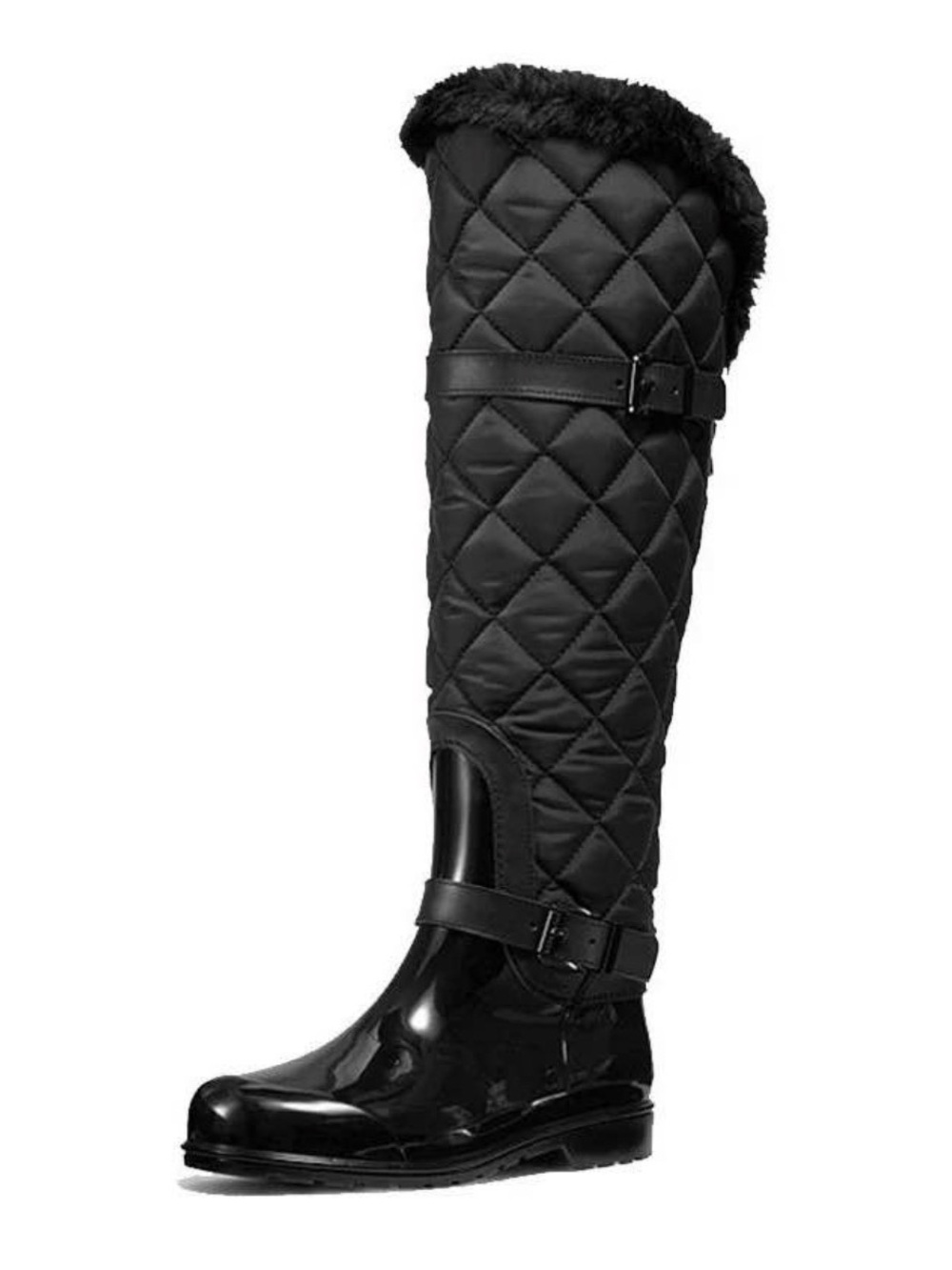 Michael Kors Quilted Black Over-the-Knee Waterproof Boots